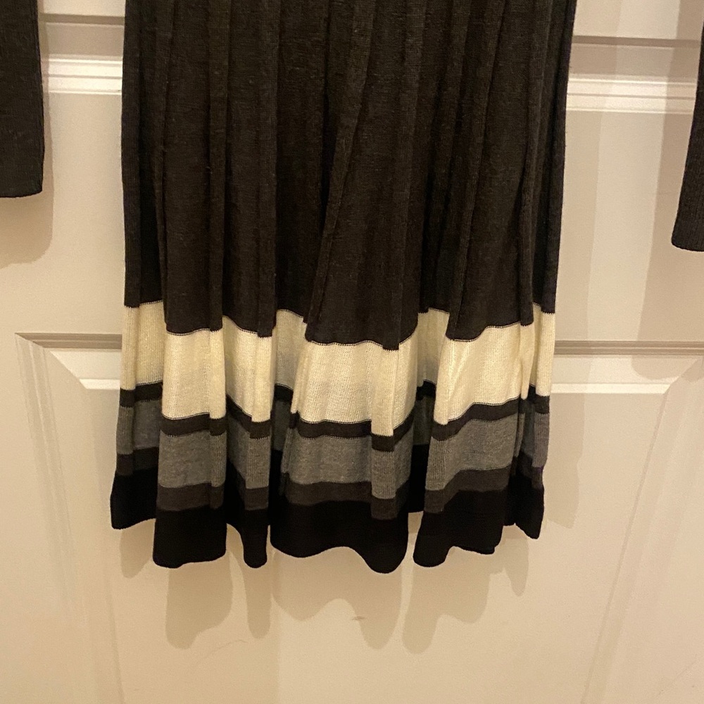 Calvin Klein Black, White & Gray Long Sleeve Sweater Dress - Picture 5 of 9